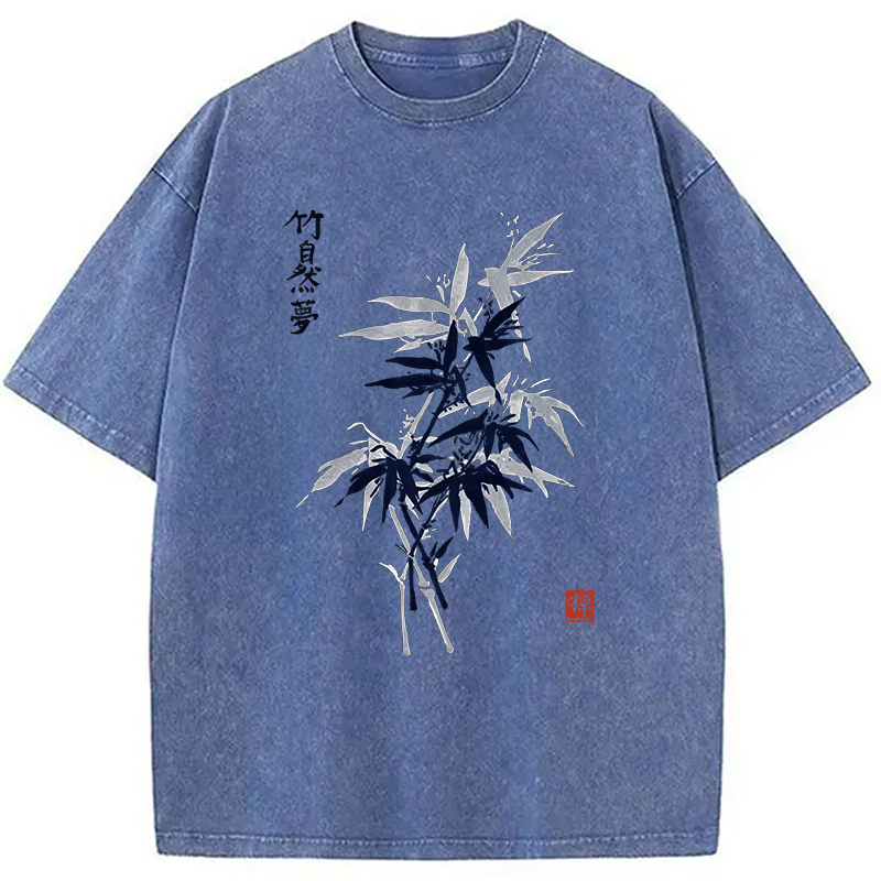 Modecanvas Vintage Bambo DTG Printing Washed T-Shirt-modecanvas