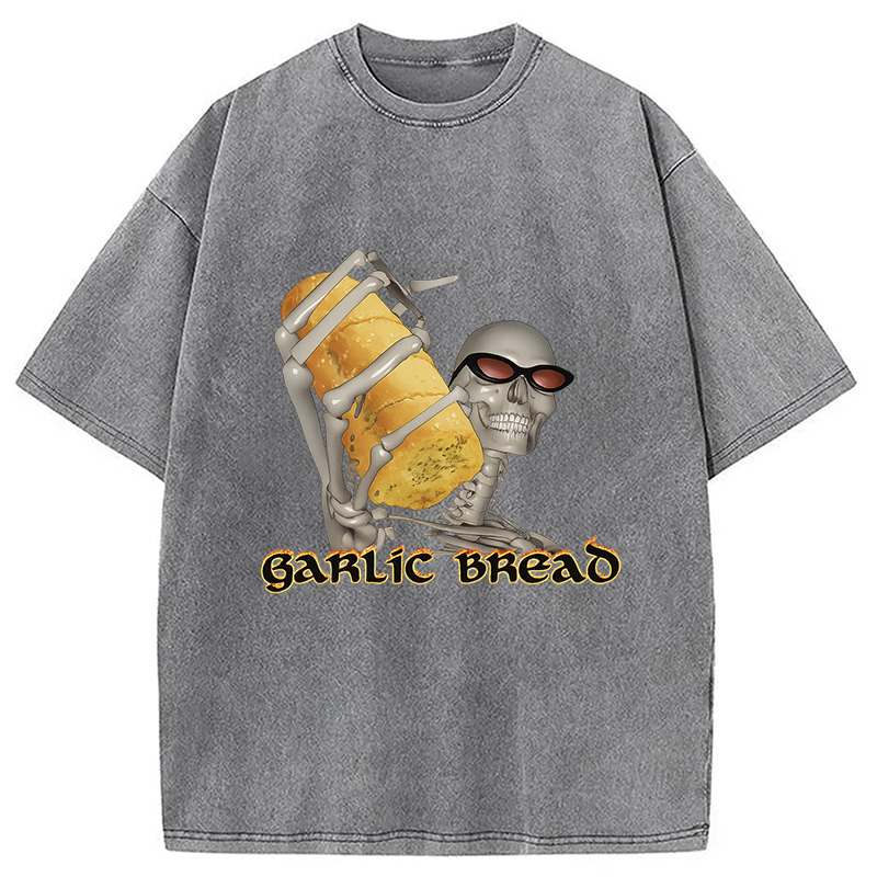 Modecanvas Evil Silly Skeleton DTG Printing Washed T-Shirt-modecanvas