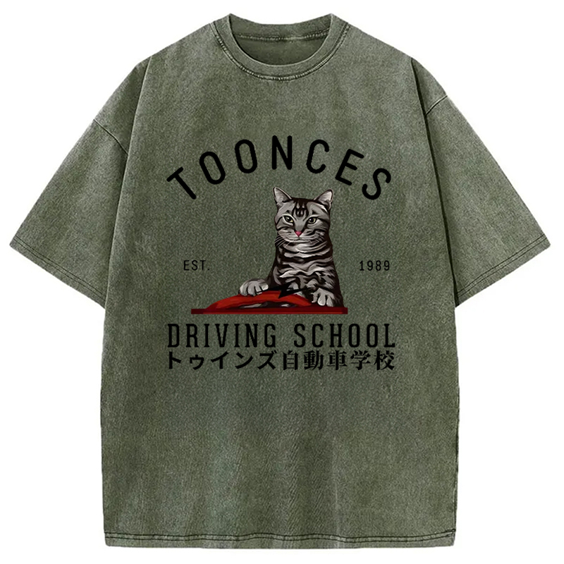 Modecanvas Toonces Driving School Washed T-Shirt