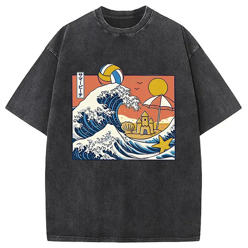 Modecanvas Summer Beach Washed T-Shirt