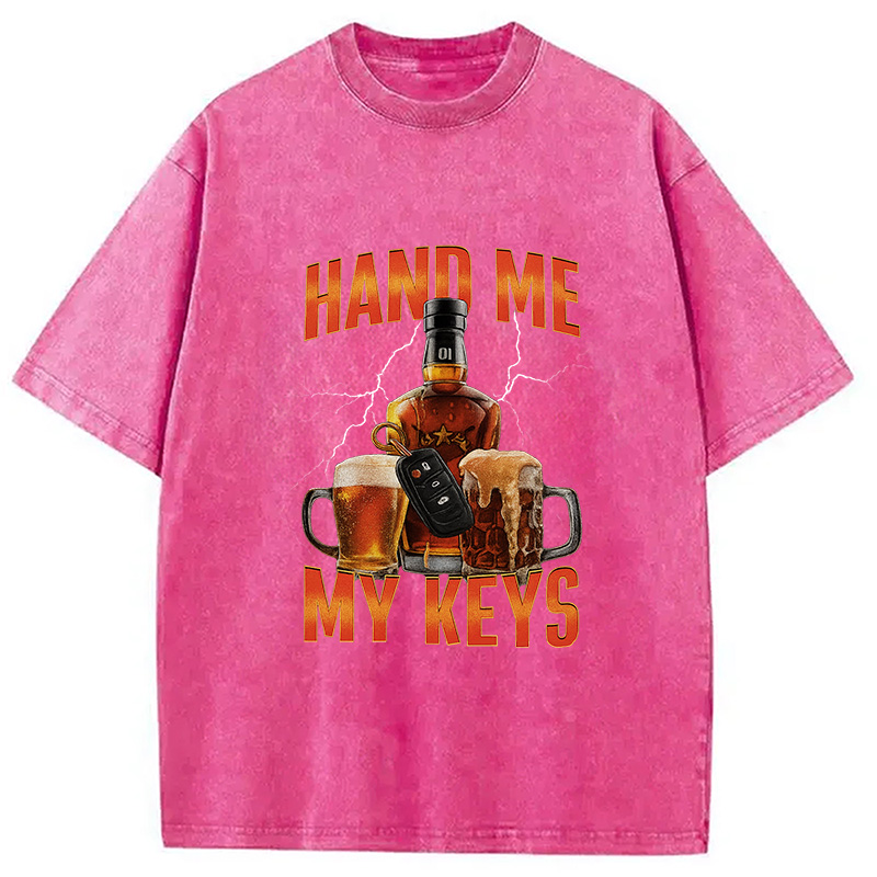 Modecanvas Hand Me The Keys Meme Washed T-Shirt