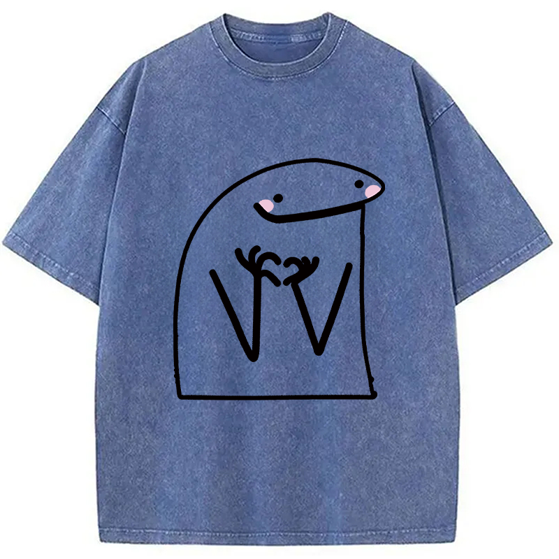 Modecanvas Lovely Flork DTG Printing Washed T-Shirt