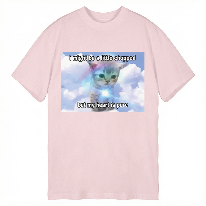 Modecanvas Pure Heart Cat Meme DTG Printing Classic T-Shirt-modecanvas
