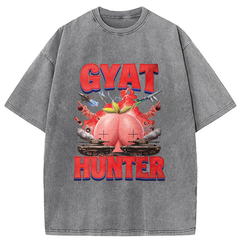 Modecanvas Gyat Hunter DTG Printing Washed T-Shirt