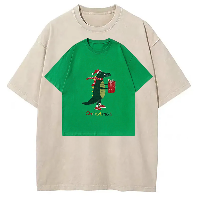 Modecanvas Gift Crocodile Shirt Of DTG Printing Washed T-Shirt