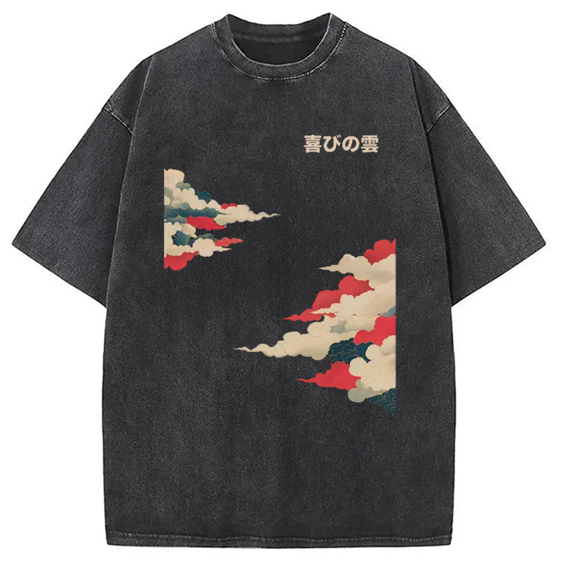 Modecanvas Japanese Clouds Washed T-Shirt