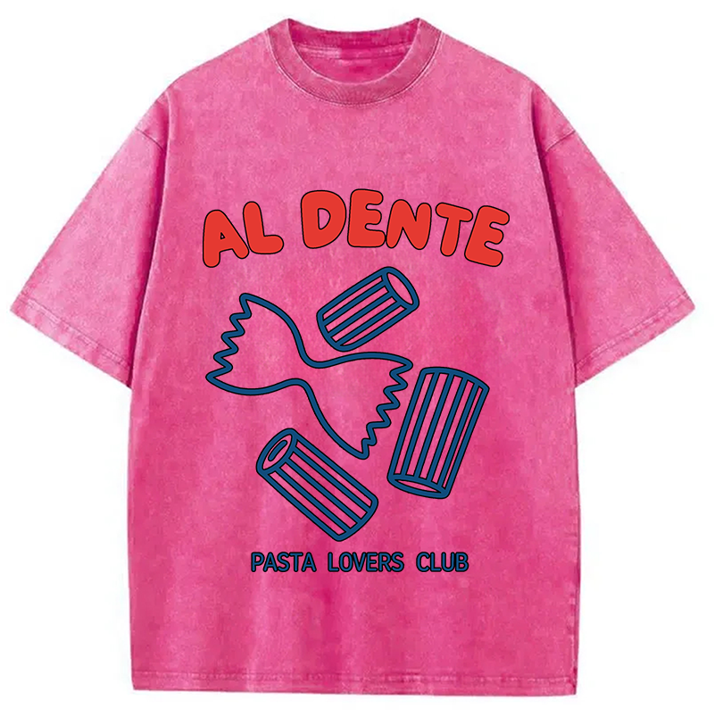 Modecanvas Al Dente Pasta Club DTG Printing Washed T-Shirt