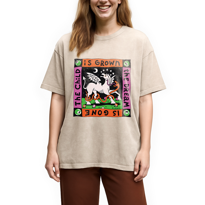 Modecanvas The Dream Is Gone The Child Is Grown DTG Printing Washed T-Shirt