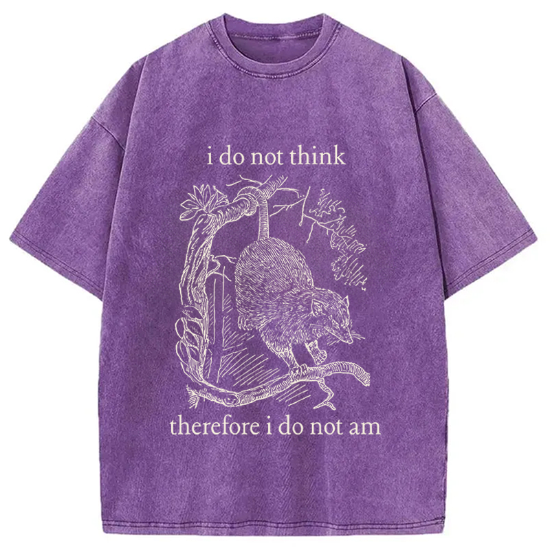 Modecanvas Opossum Weird Meme DTG Printing Washed T-Shirt