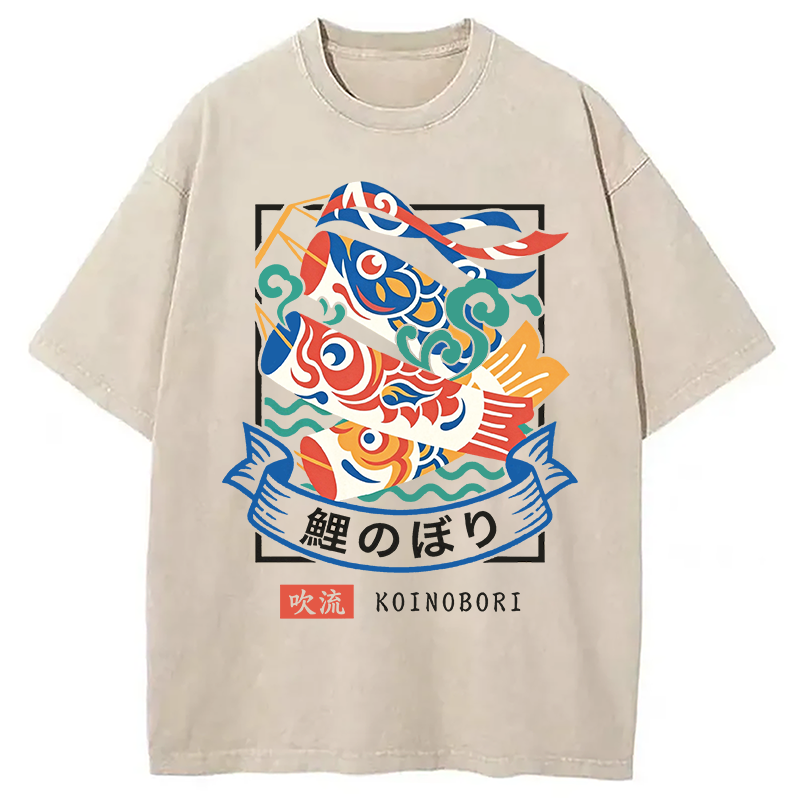 Modecanvas KOINOBORI DTG Printing Washed T-Shirt