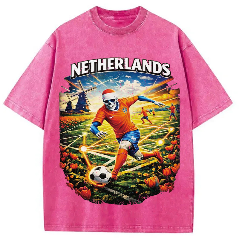 Modecanvas Holland Football DTG Printing Washed T-Shirt