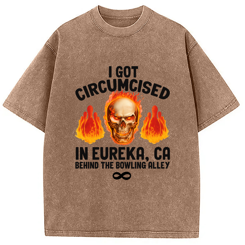 Modecanvas Circumcised Bowling Oddly Funny Meme Washed T-Shirt