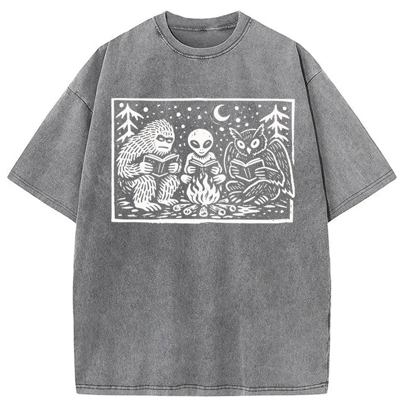 Modecanvas Cryptid Book Club DTG Printing Washed T-Shirt