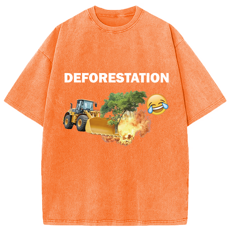 Modecanvas Deforestation DTG Printing Washed T-Shirt