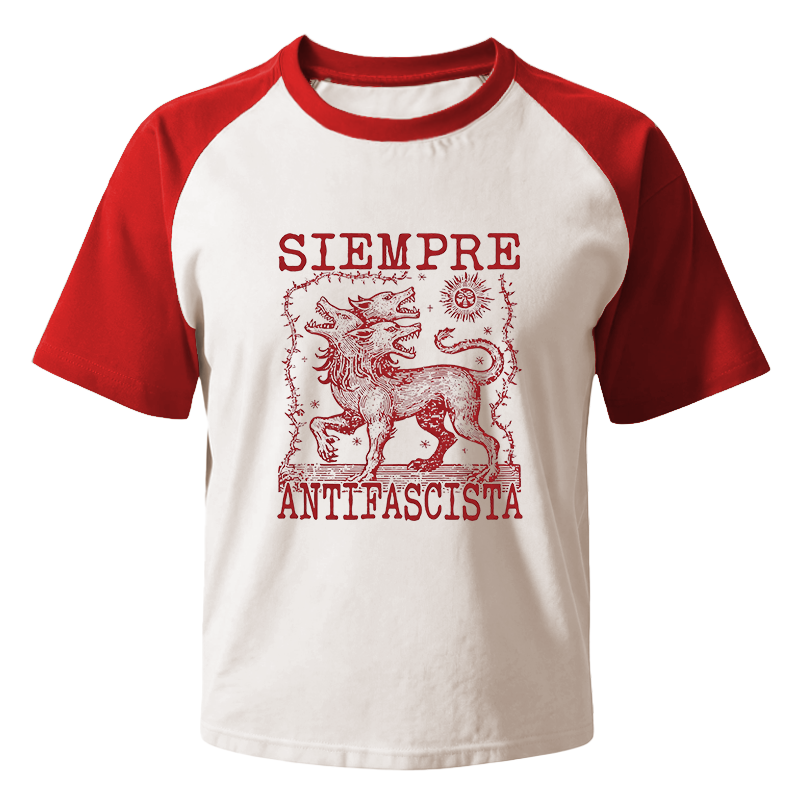 Modecanvas Siempre Antifascista Raglan T-Shirt