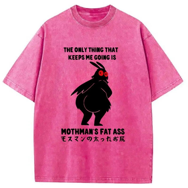 Modecanvas Funny Mothman Japan Washed T-Shirt