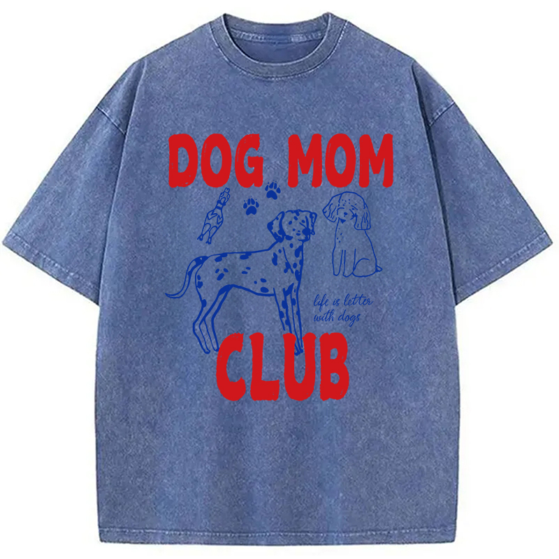 Modecanvas Dog Mom Club Washed T-Shirt