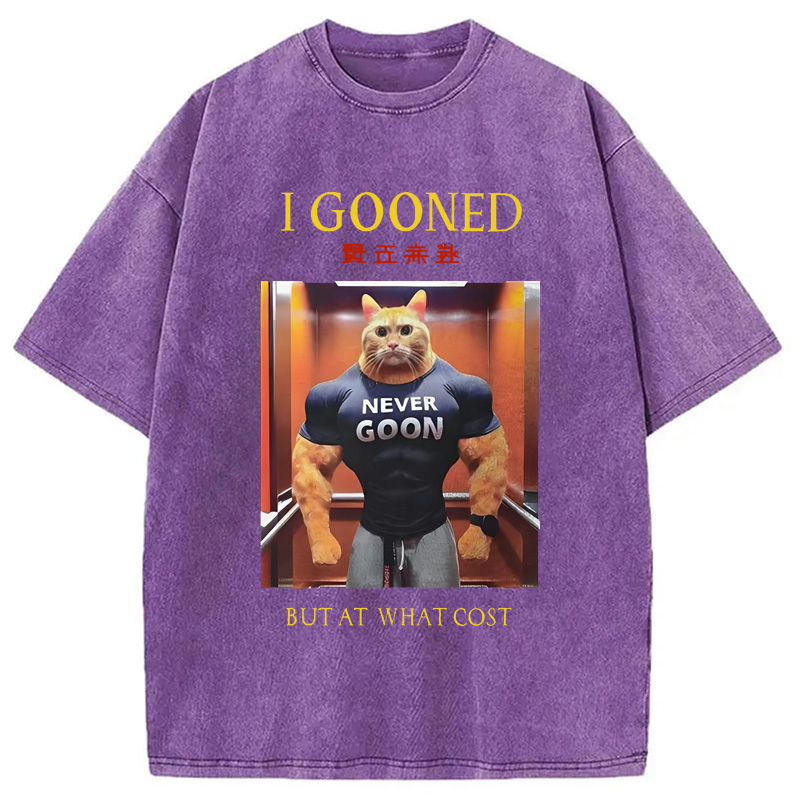 Modecanvas I Gooned but at What Cost Funny Washed T-Shirt
