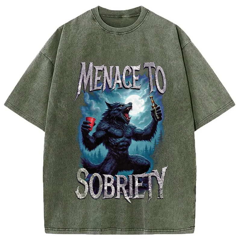 Modecanvas Menace To Sobriety Washed T-Shirt-modecanvas