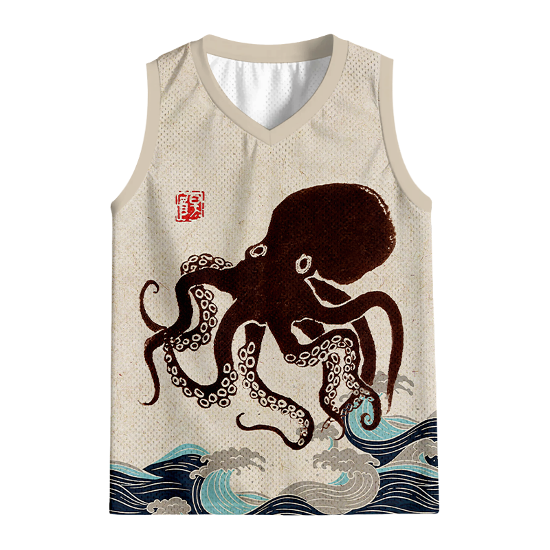 Modecanvas Octopus Japanese Art Jersey Tank