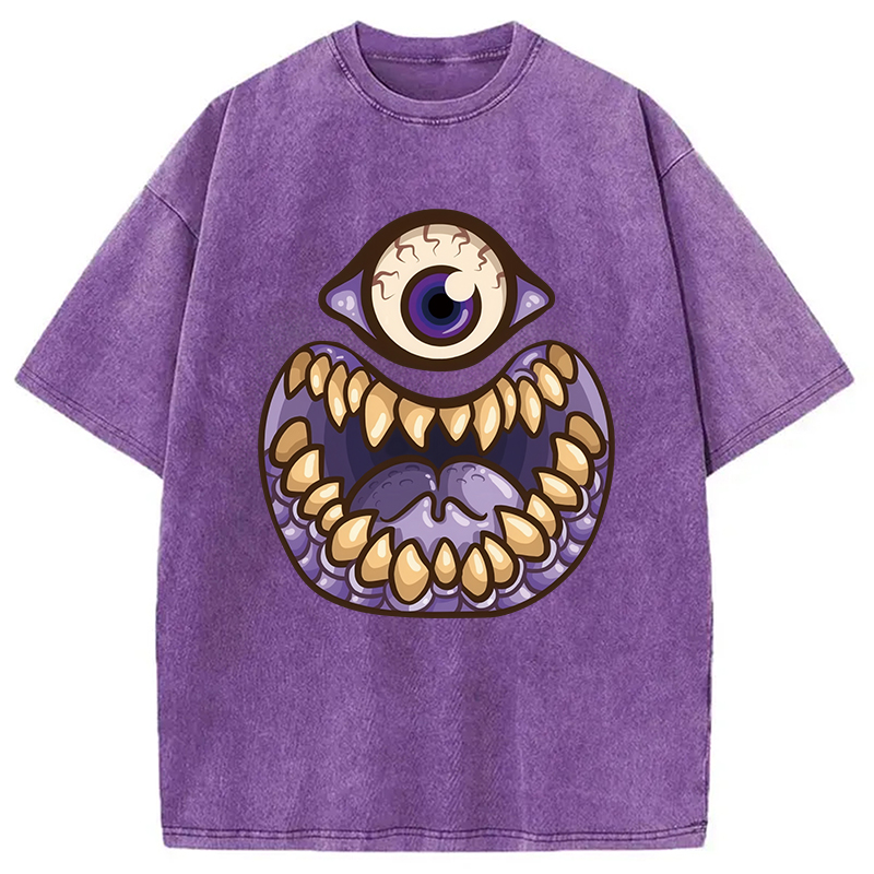 Modecanvas One-Eyed People Eater Washed T-Shirt