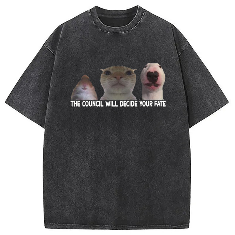 Modecanvas The Council Will Become Your Fate Meme Washed T-Shirt