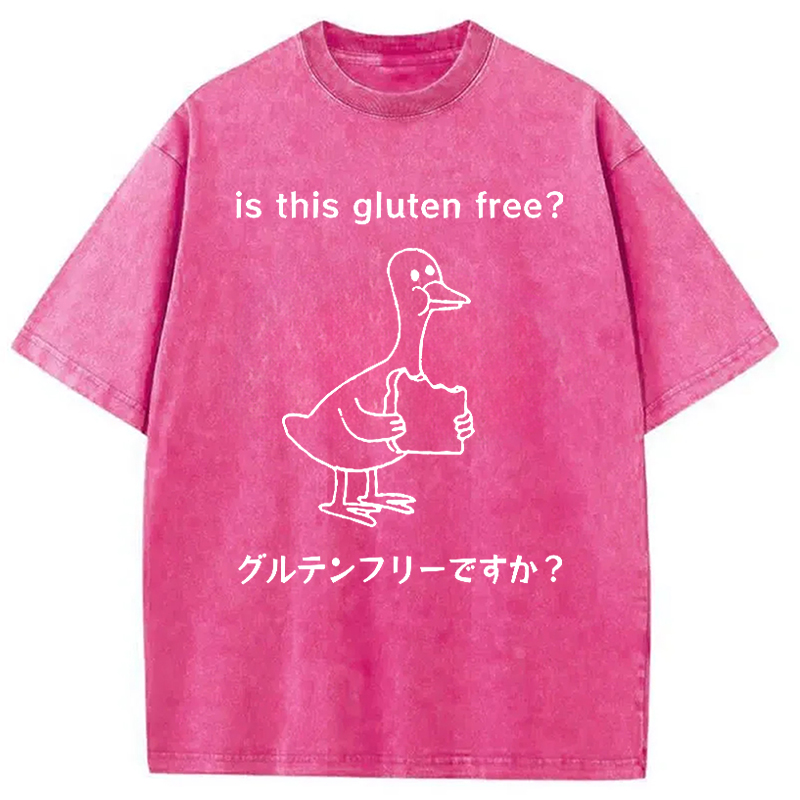 Modecanvas Avoid Gluten Product Washed T-Shirt-modecanvas