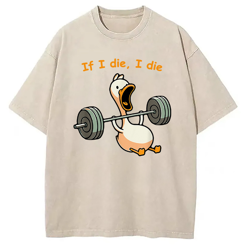 Modecanvas I Die Funny Meme Washed T-Shirt