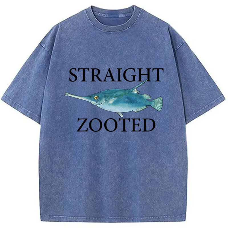 Modecanvas Straight Zooted DTG Printing Washed T-Shirt