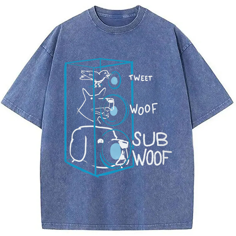 Modecanvas Subwoof Funny DTG Printing Washed T-Shirt