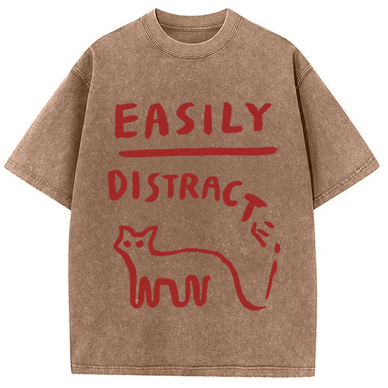 Modecanvas Easily Distracat DTG Printing Washed T-Shirt