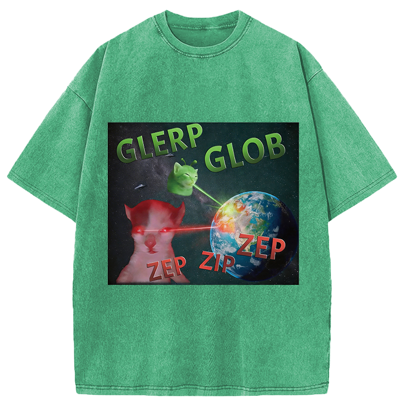 Modecanvas Glerp Glob Meme DTG Printing Washed T-Shirt
