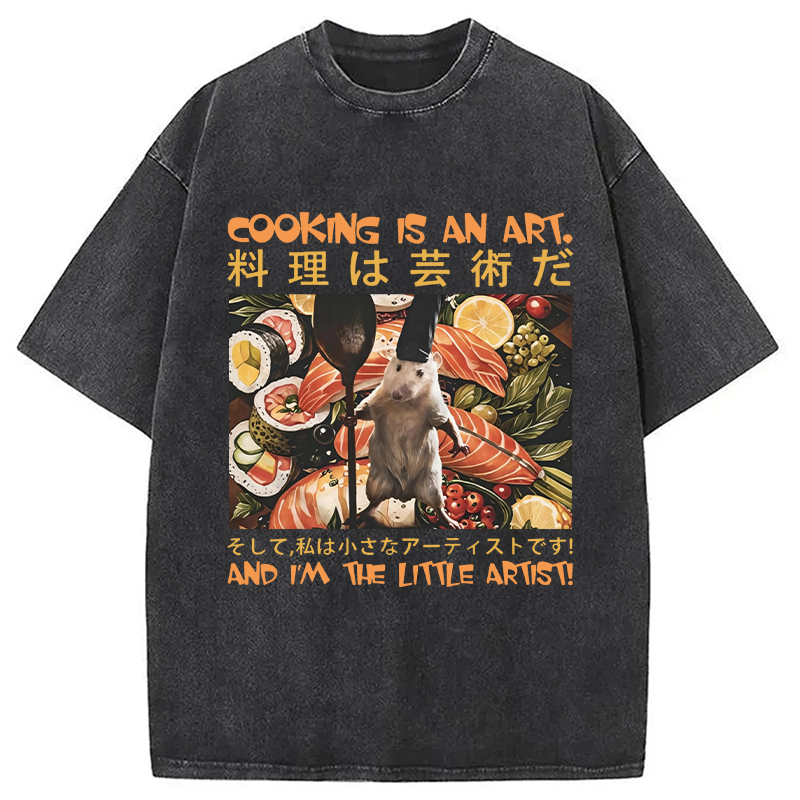 Modecanvas Cooking Is An Art And I'm The Little Artisti DTG Printing Washed T-Shirt