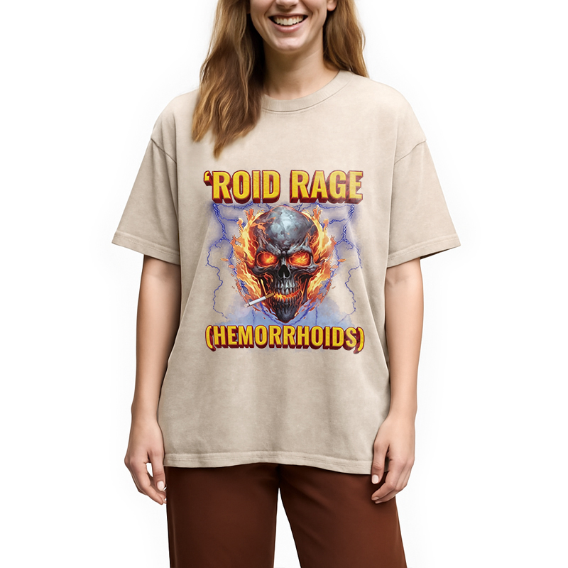 Modecanvas Roid Rage DTG Printing Washed T-Shirt