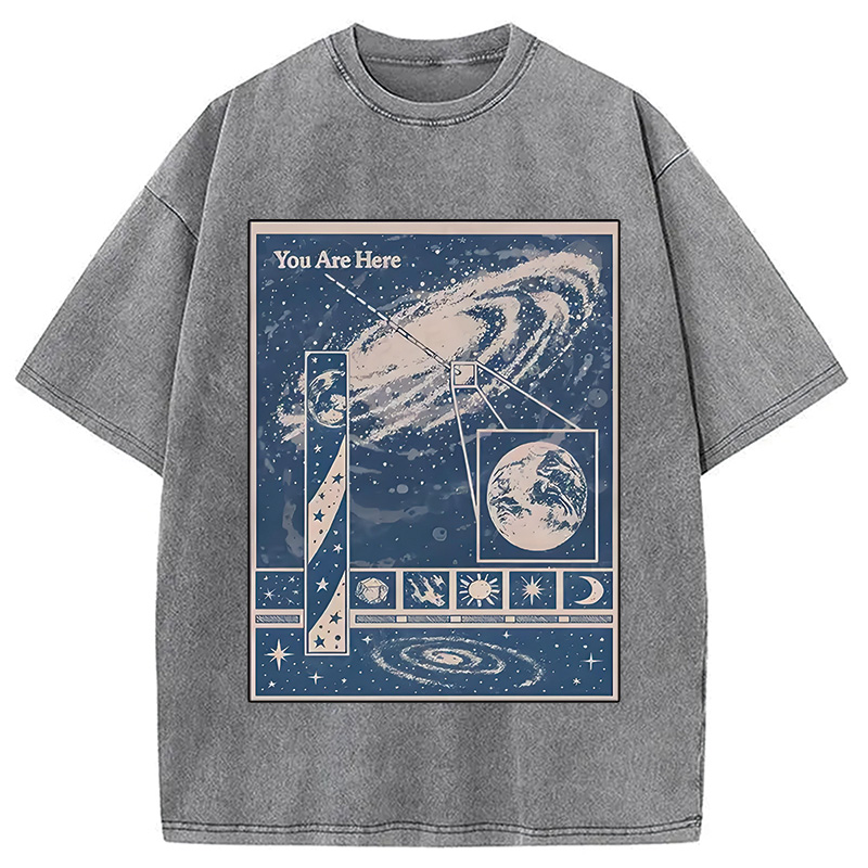 Modecanvas You Are Here Space Washed T-Shirt