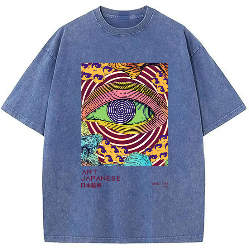 Modecanvas Illusion Eye Washed T-Shirt