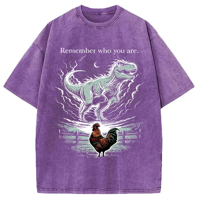 Modecanvas Remember Who You Are DTG Printing Washed T-Shirt
