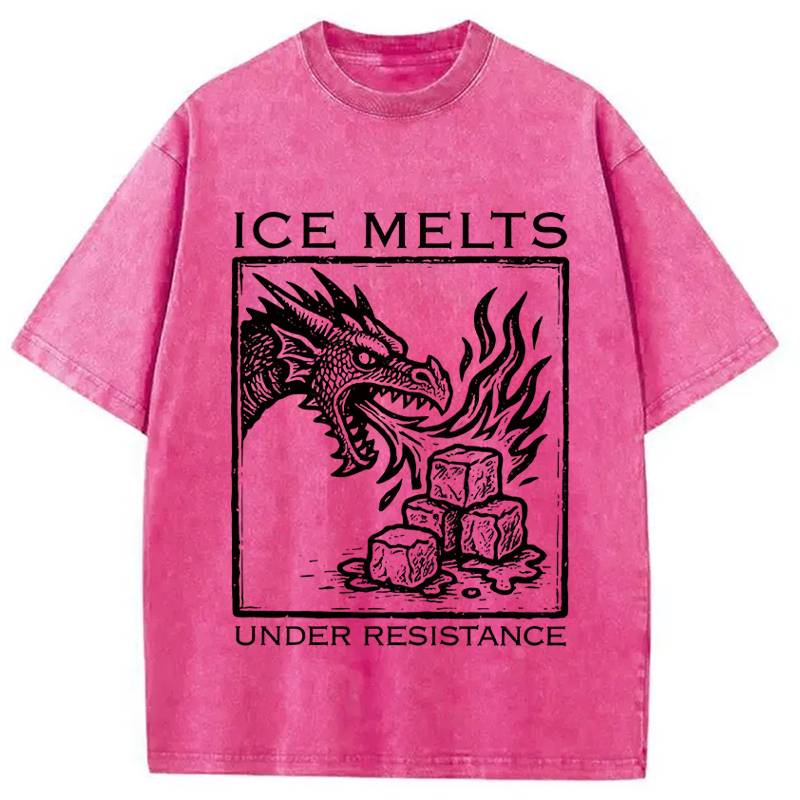 Modecanvas Ice Melts Under Resistance DTG Printing Washed T-Shirt