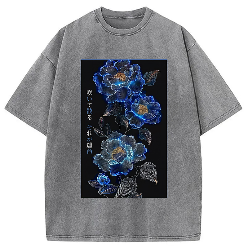 Modecanvas The Sea Of Flowers In The Darkness Washed T-Shirt