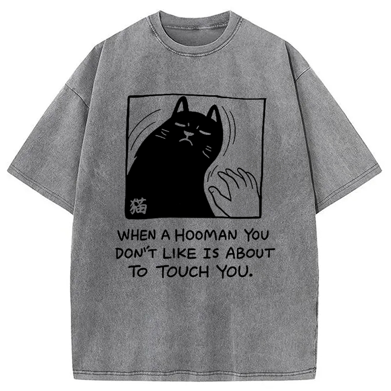 Modecanvas Rebellious Cat Washed T-Shirt