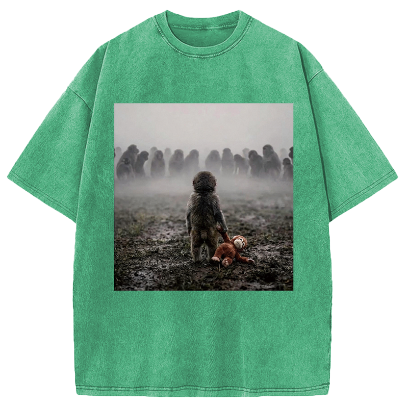 Modecanvas Punch Monkey DTG Printing Washed T-Shirt