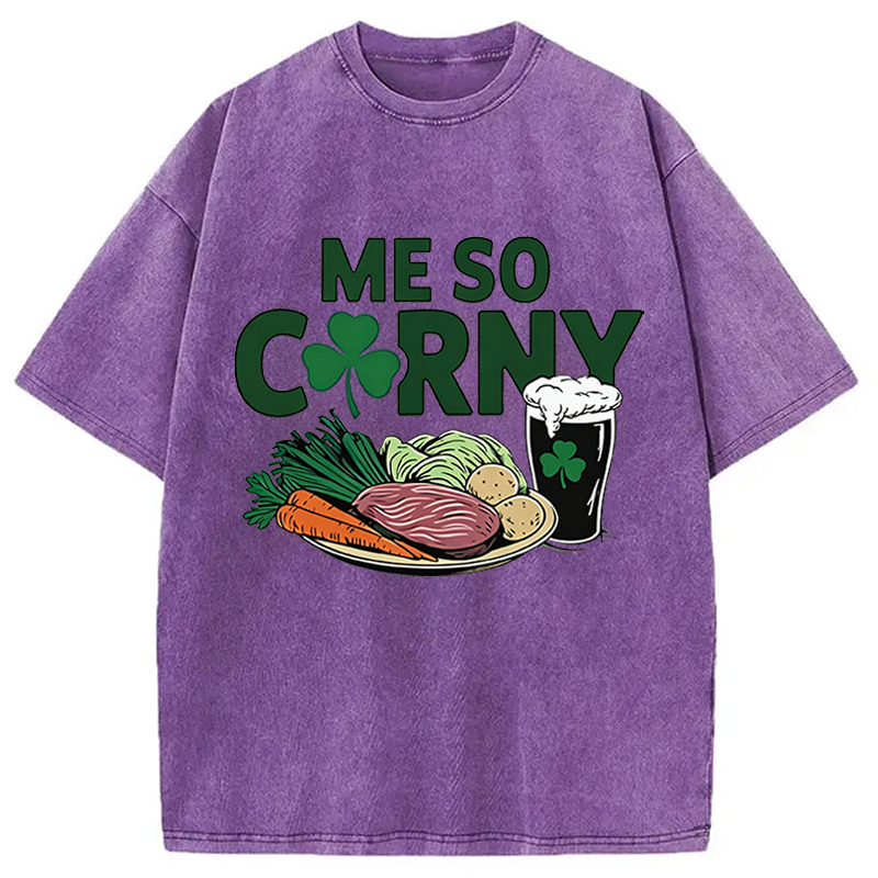 Modecanvas Me So Corny Beer DTG Printing Washed T-Shirt