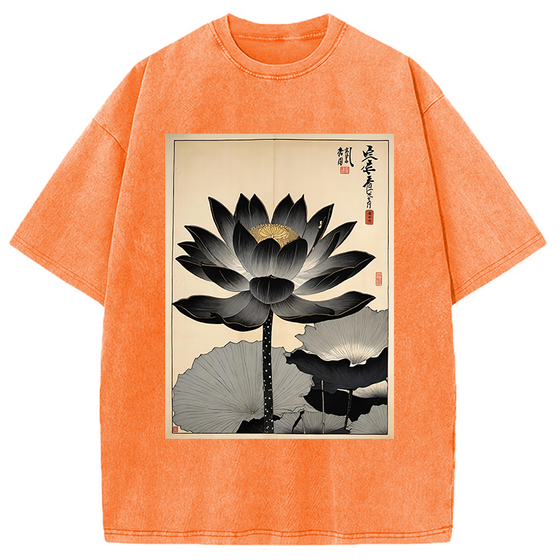 Modecanvas Japanese Black Lotus Washed T-Shirt