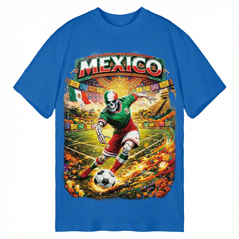 Modecanvas Mexico Skull Soccer DTG Printing Classic T-Shirt-modecanvas