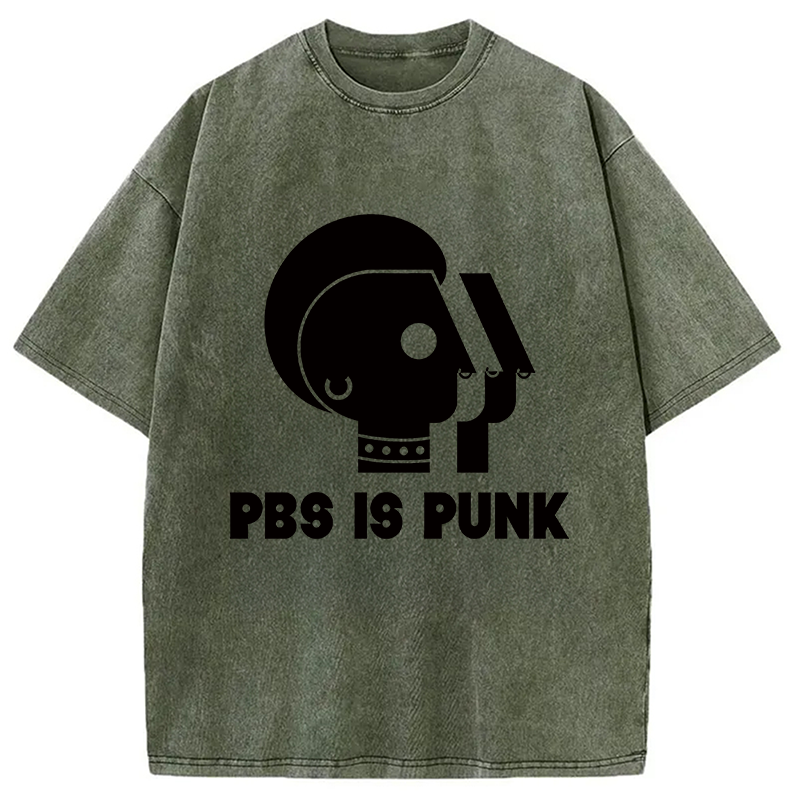 Modecanvas PBS Is Punk DTG Printing Washed T-Shirt