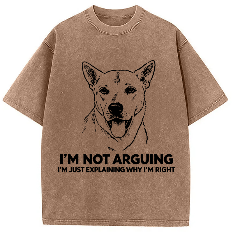 Modecanvas Stubborn Dog Defending His Point DTG Printing Washed T-Shirt