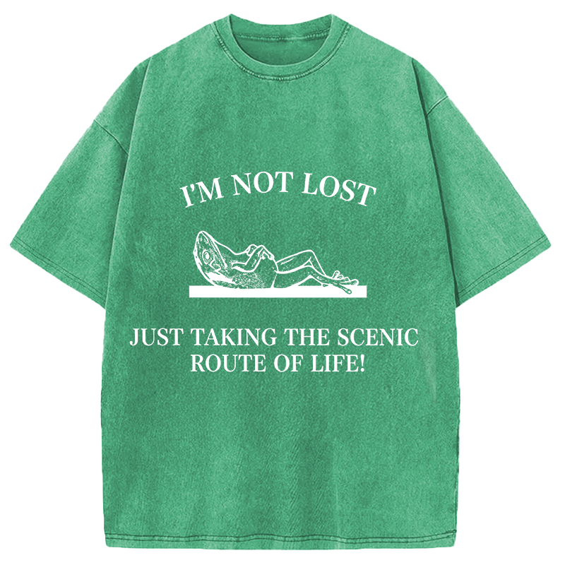 Modecanvas Im Not Lost DTG Printing Washed T-Shirt