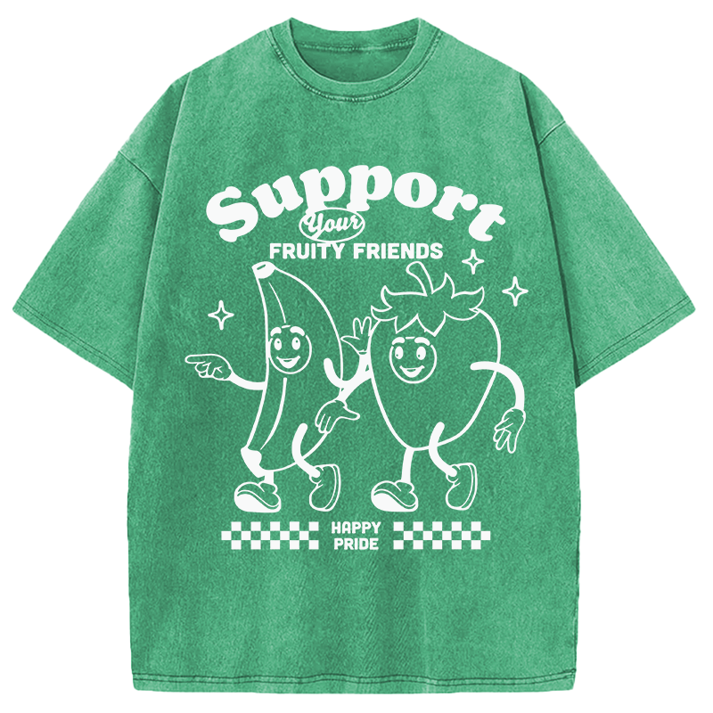 Modecanvas Support Your Fruity Friends DTG Printing Washed T-Shirt
