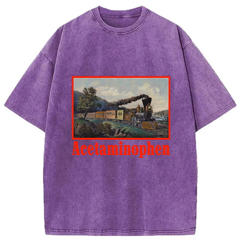 Modecanvas Acetaminophen Funny Meme Washed T-Shirt