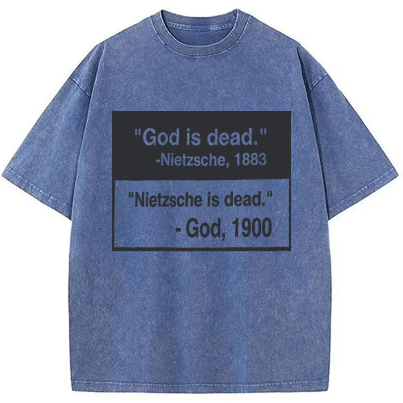 Modecanvas God Is Dead DTG Printing Washed T-Shirt